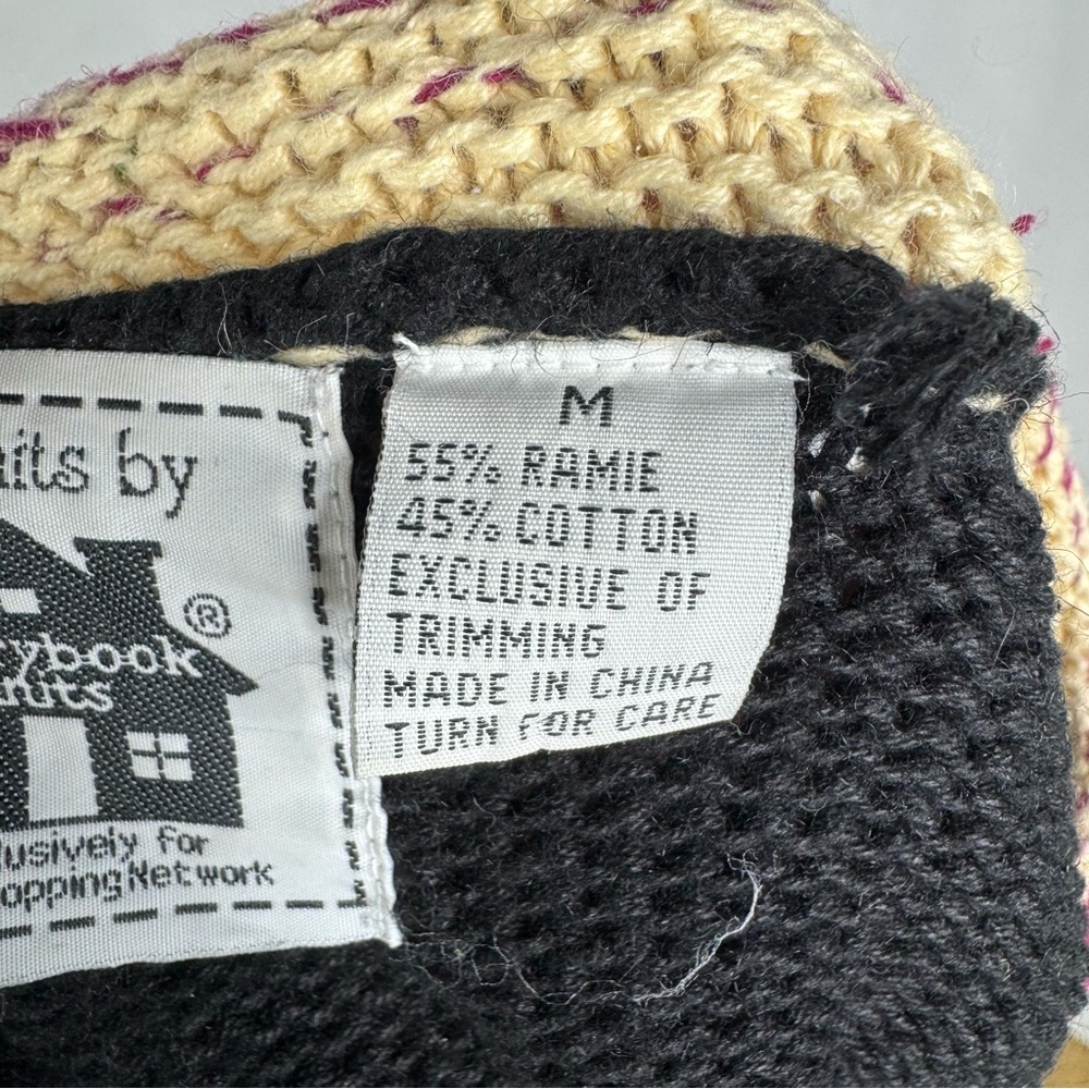 Storybook Knits Black Fall Cardigan with Vibrant Colors and Ornate Details Med - Picture 10 of 10